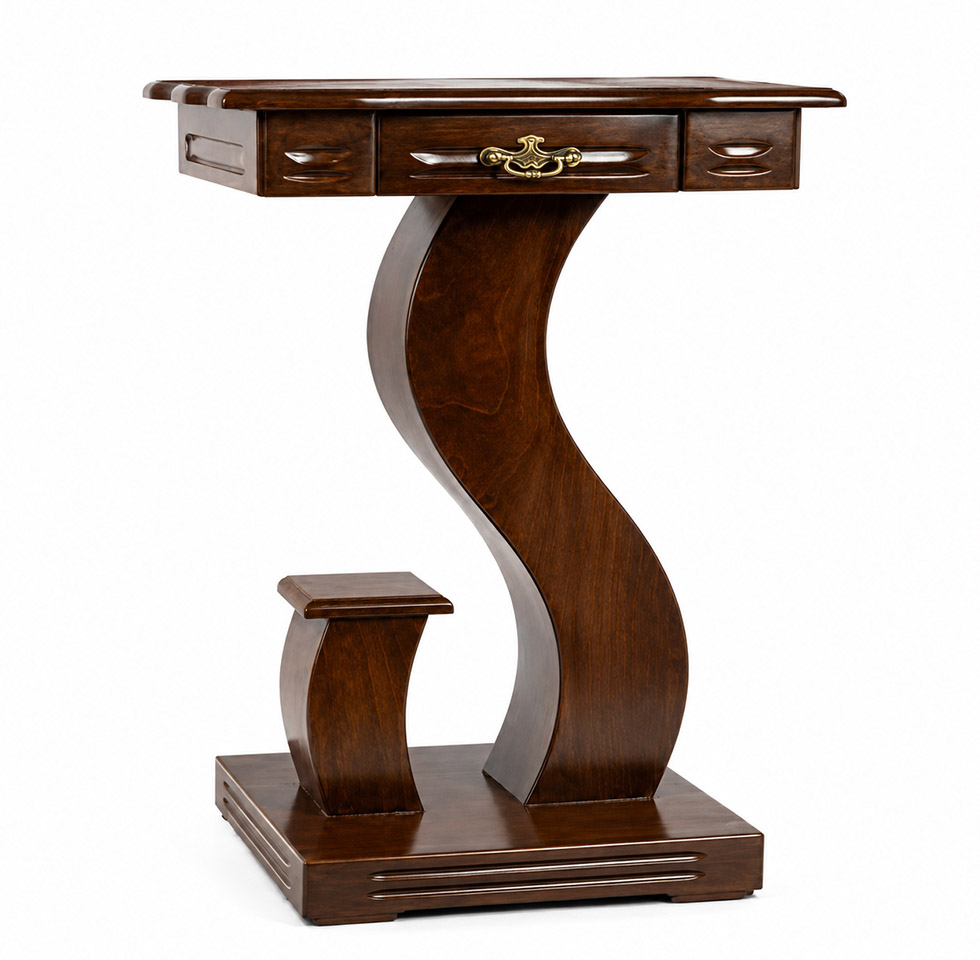 میز تلفن چوبی شکل S کد 306